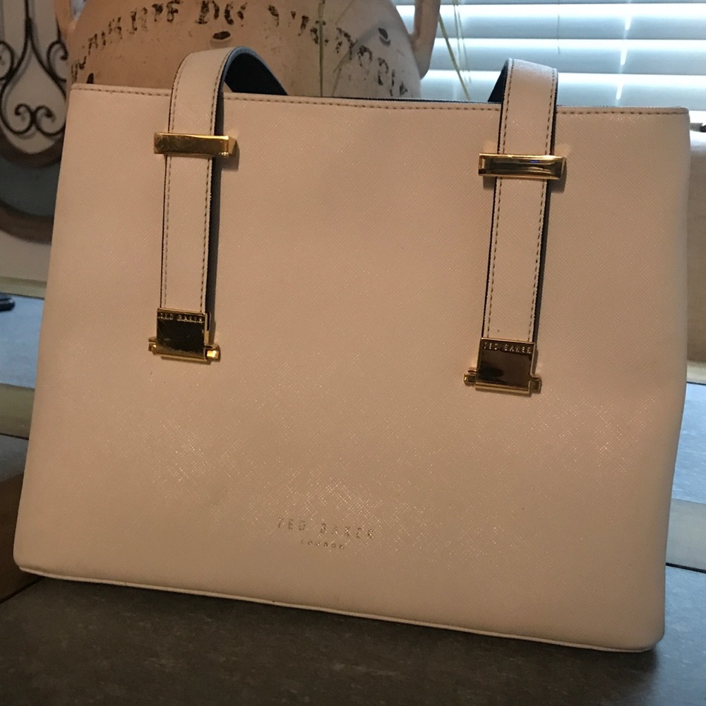 New Ted Baker White Alunaa Leather Purse Tote